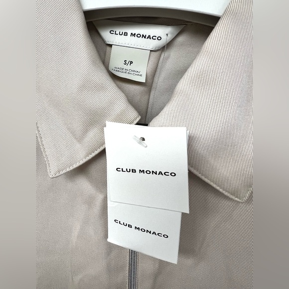 Club‎ Monaco Cream Zip-Up Shirt, Small, New with tags, Pink/Rose - Picture 3 of 5